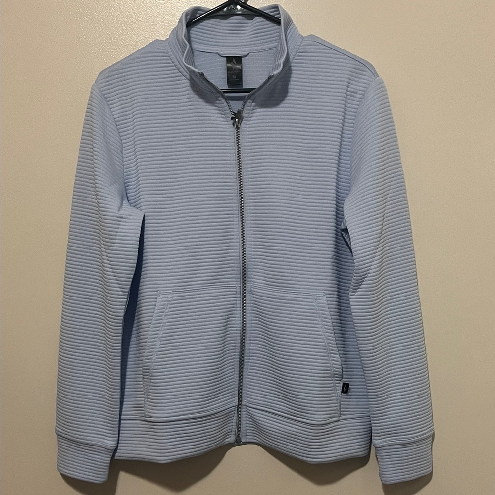 NWT Skechers Women's Go Walk Ribbed Light Blue Jacket